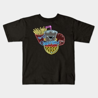 aqua teen neon bg Kids T-Shirt